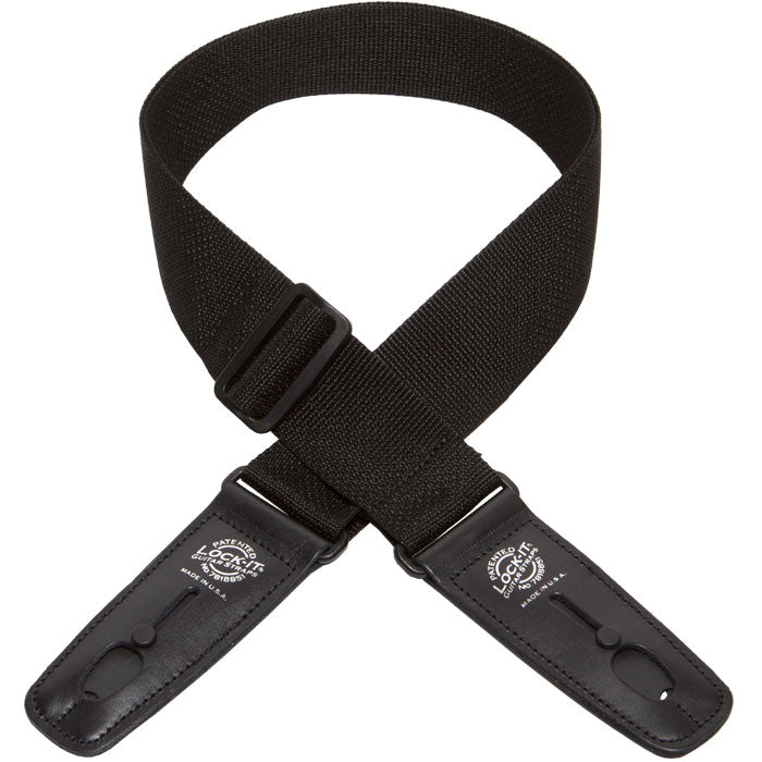 Lock-It LIS series 2" Poly Guitar Strap with Built In Strap Lock-Choice of Color