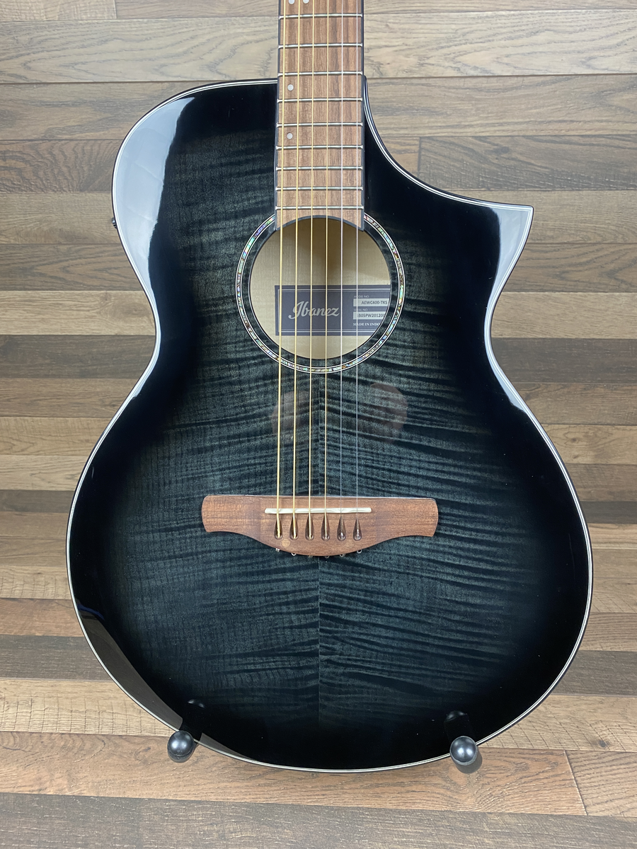 Ibanez AEWC400TKS Right Hand Acoustic/Electric Guitar-Transparent