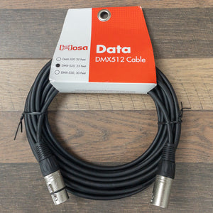 Hosa DMX-512 5 pin DMX Data Cable 25ft XLR5M - XLR5F Impedance: 110-ohm