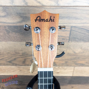 Amahi UK150W Soprano Ukelele Mahogany, Peanut Shape, Satin Finish w/Bag