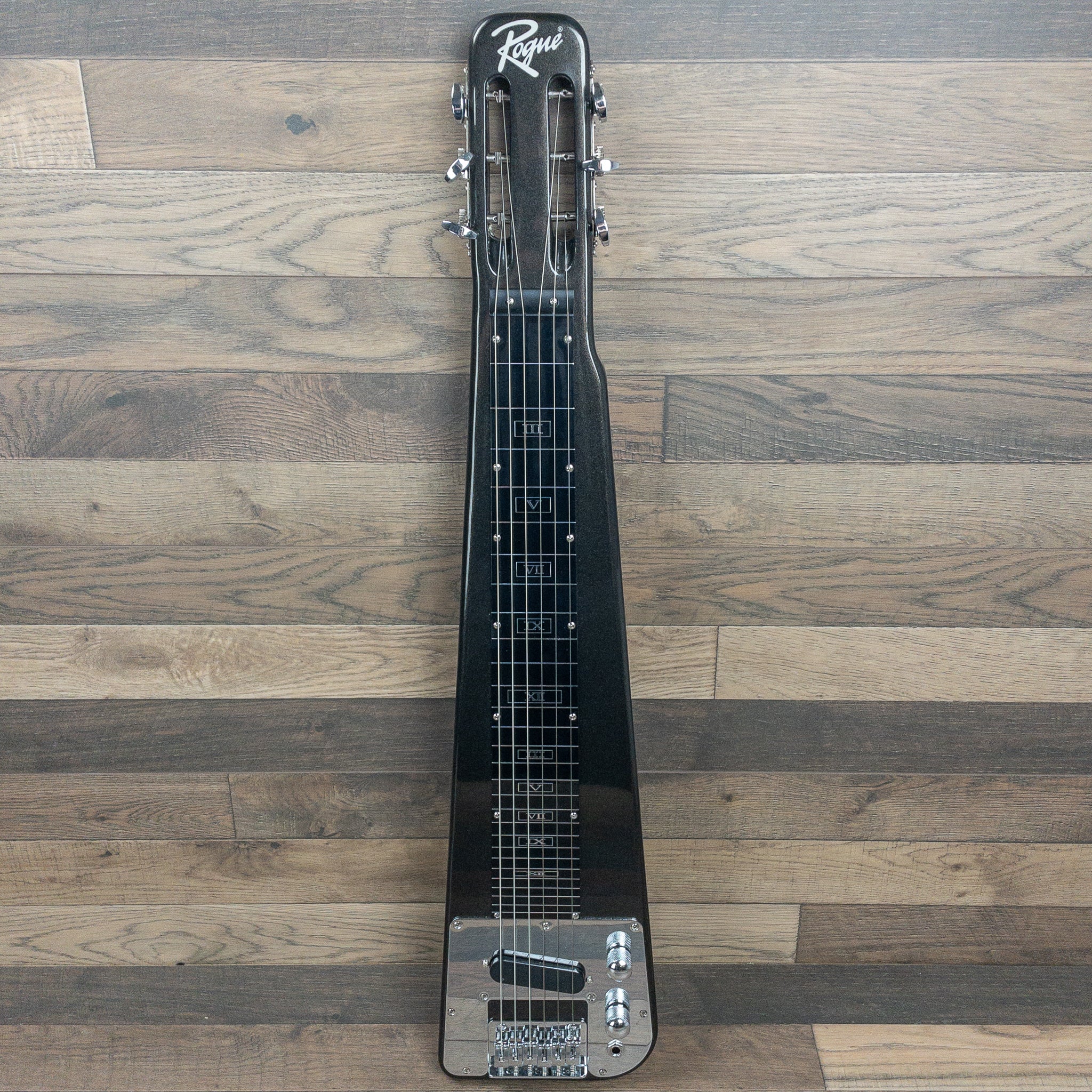 Used - Rogue RLS1MBK Lap Steel Guitar with bag, legs, and accessories.