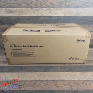 On-Stage RDLS4000 Rack Drawer 4 Space Shallow Depth Locking Powder Coated Steel