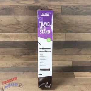 On Stage Stands MS500 Adjustable Travel Mic Stand, Black, Powder Coat Finish