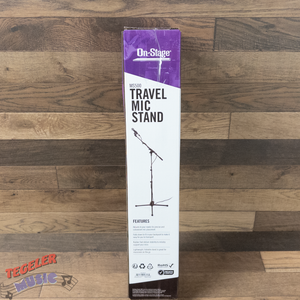 On Stage Stands MS500 Adjustable Travel Mic Stand, Black, Powder Coat Finish