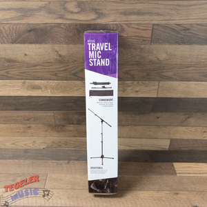 On Stage Stands MS500 Adjustable Travel Mic Stand, Black, Powder Coat Finish