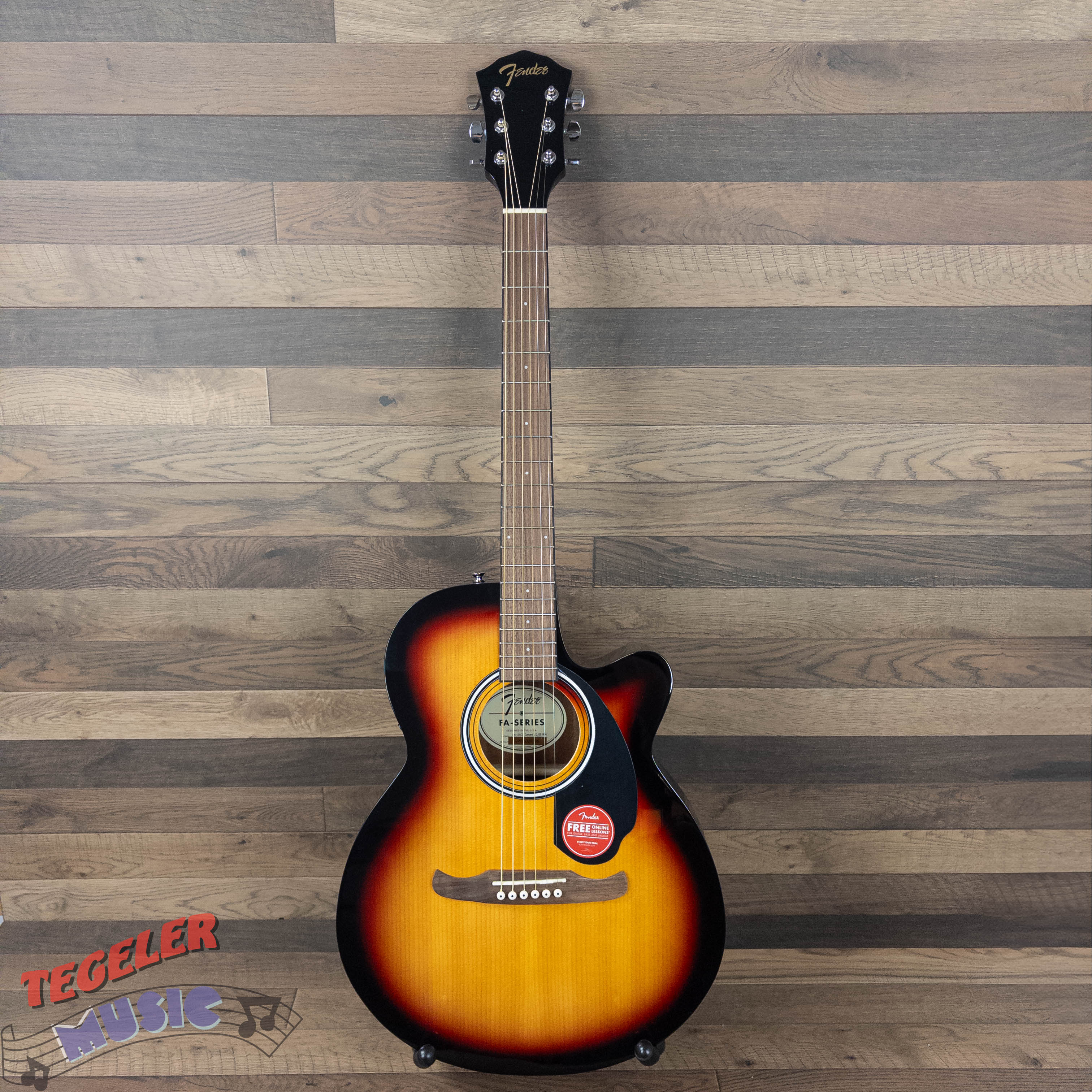 USED- Fender FA-135CE Concert Acoustic Guitar, Sunburst Finish, Fishman Pickup