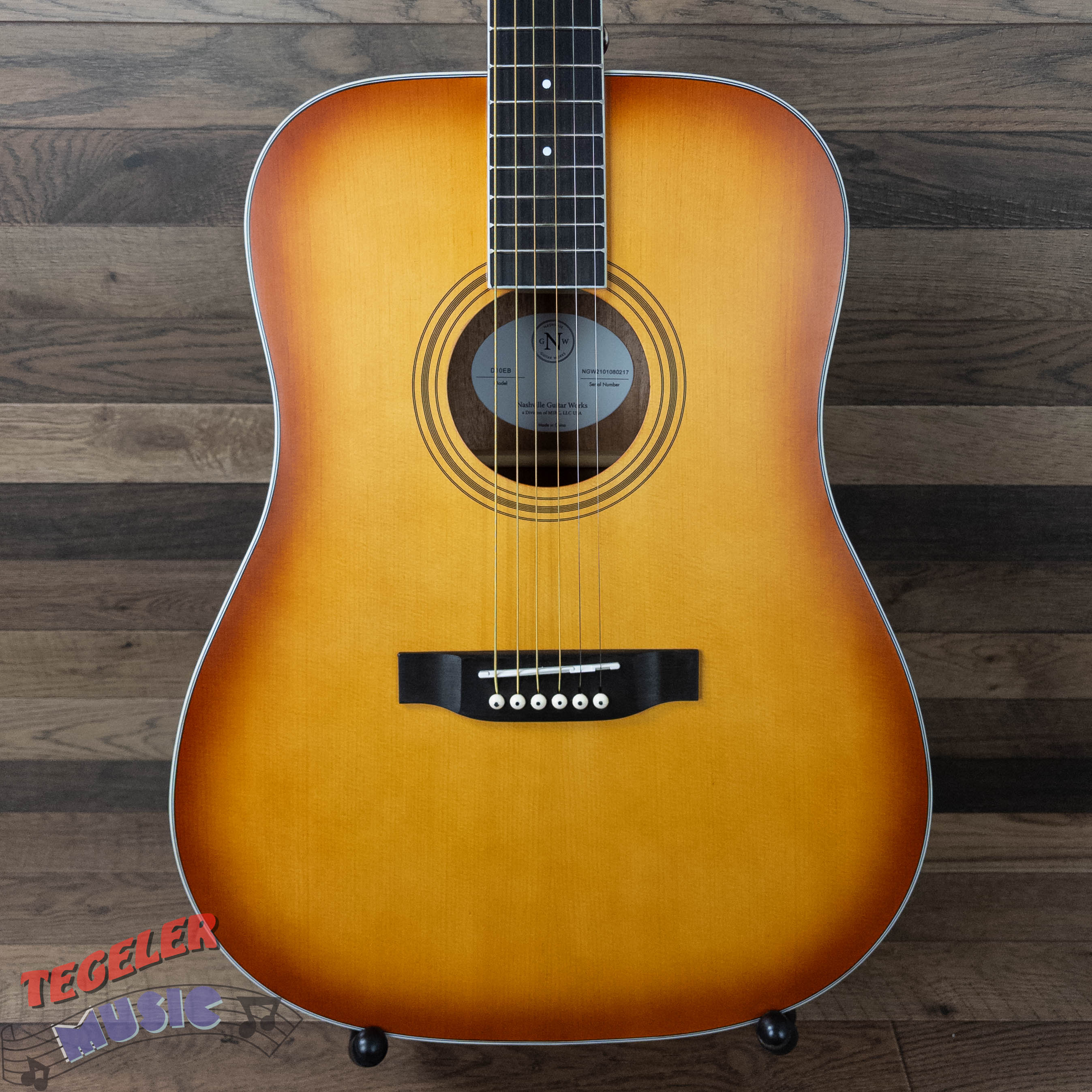 Nashville Guitar Works D10EB Acoustic Guitar, Edgeburst Finish