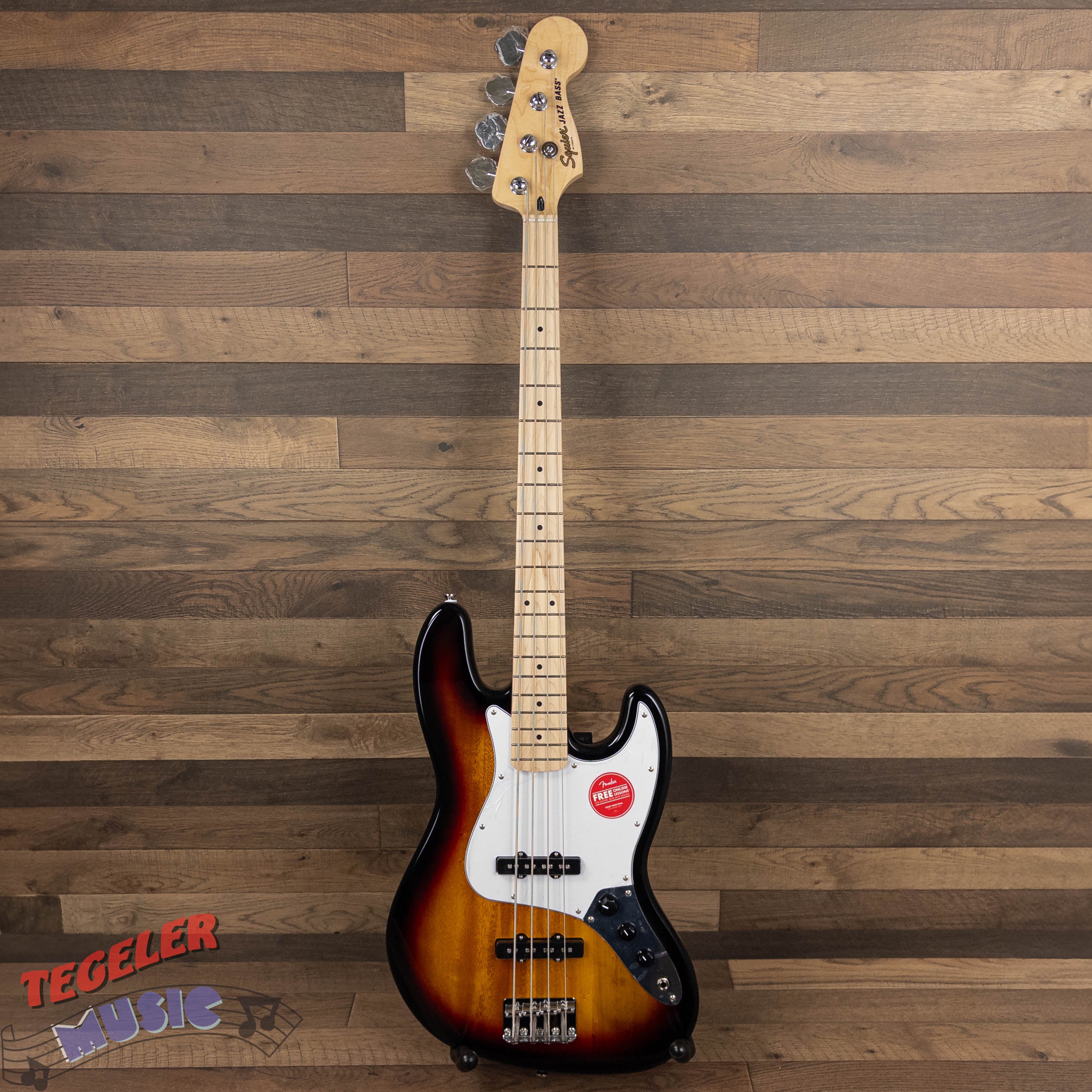 USED-Squier Affinity Series Jazz Bass Excellent Condition 3 Tone Sunburst Finish