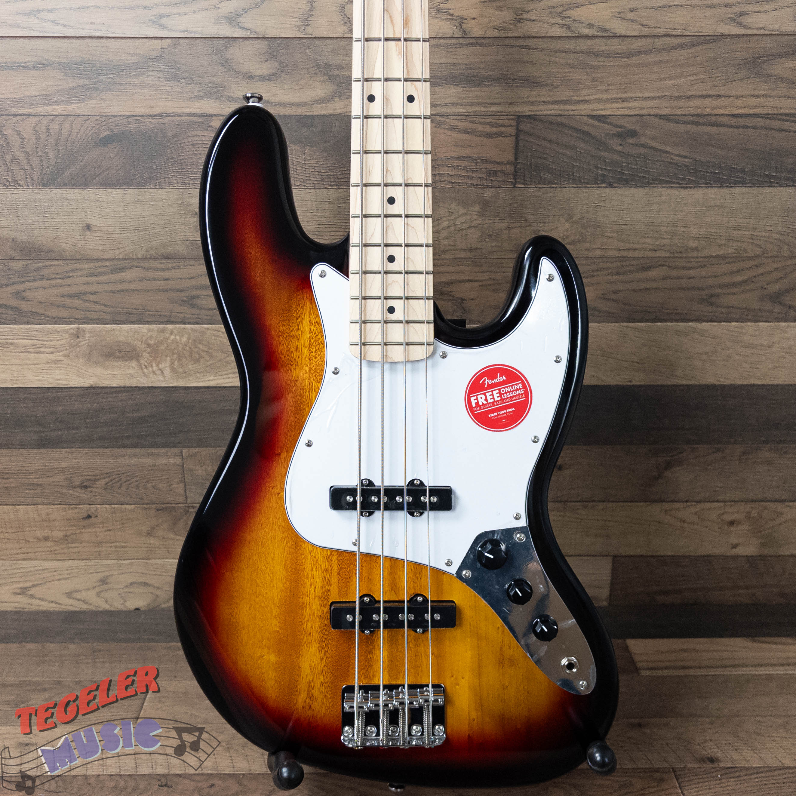 USED-Squier Affinity Series Jazz Bass Excellent Condition 3 Tone Sunburst Finish