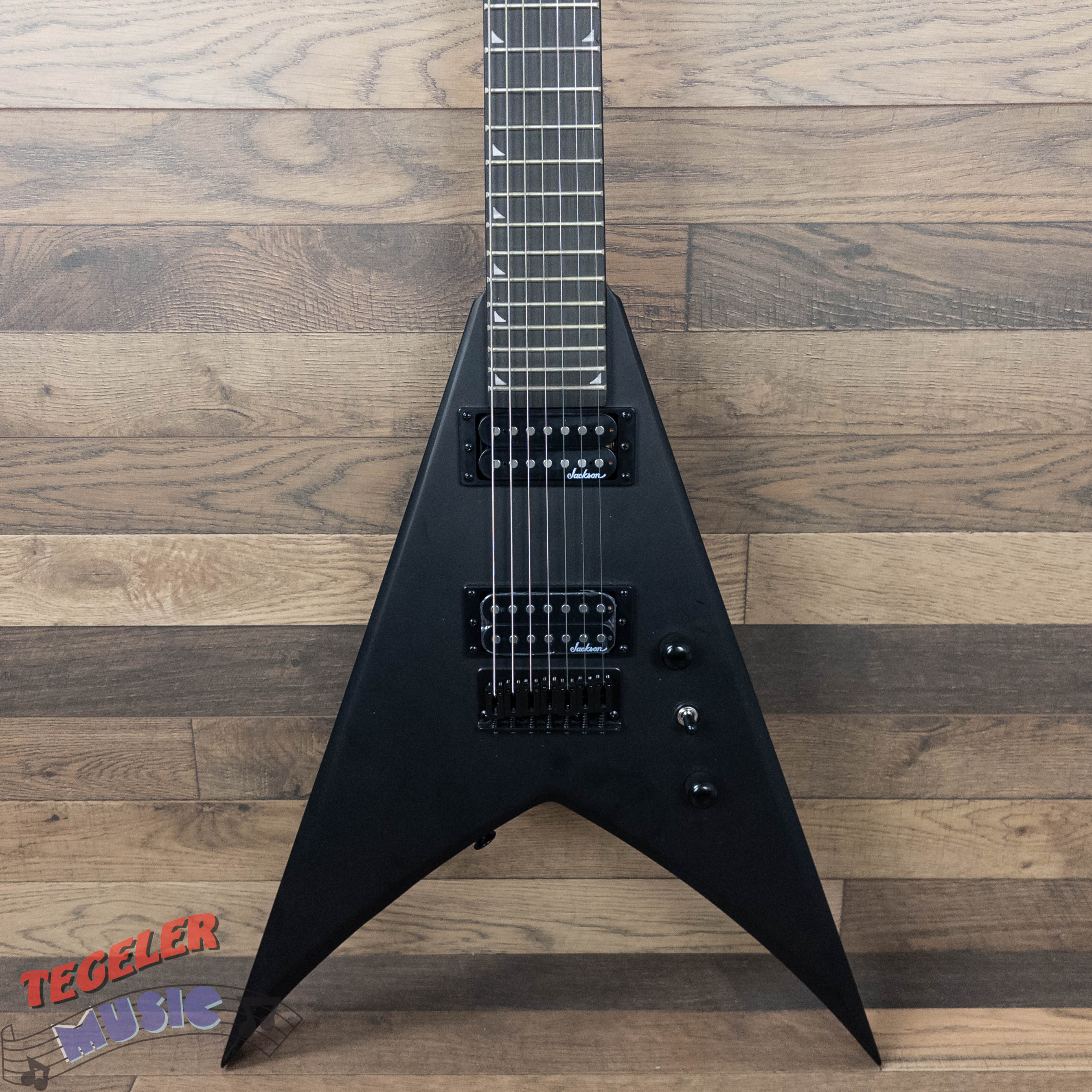 USED- Jackson JS22-V, King V Electric Guitar, Satin Black, 7 String
