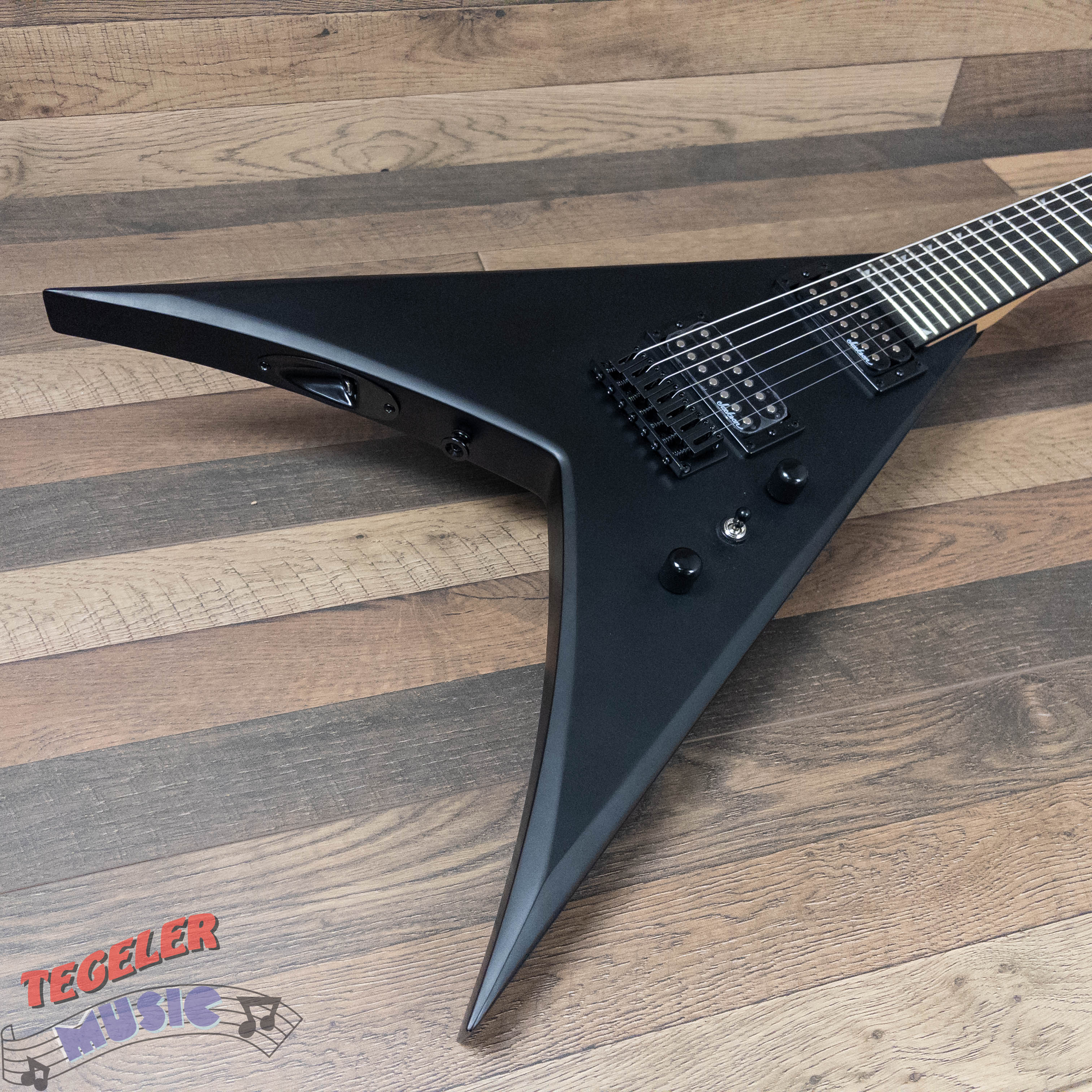 USED- Jackson JS22-V, King V Electric Guitar, Satin Black, 7 String