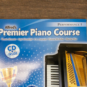 Lot of 5 Alfred's Premier Piano Course Books Level 5 Performance, Theory, Lesson