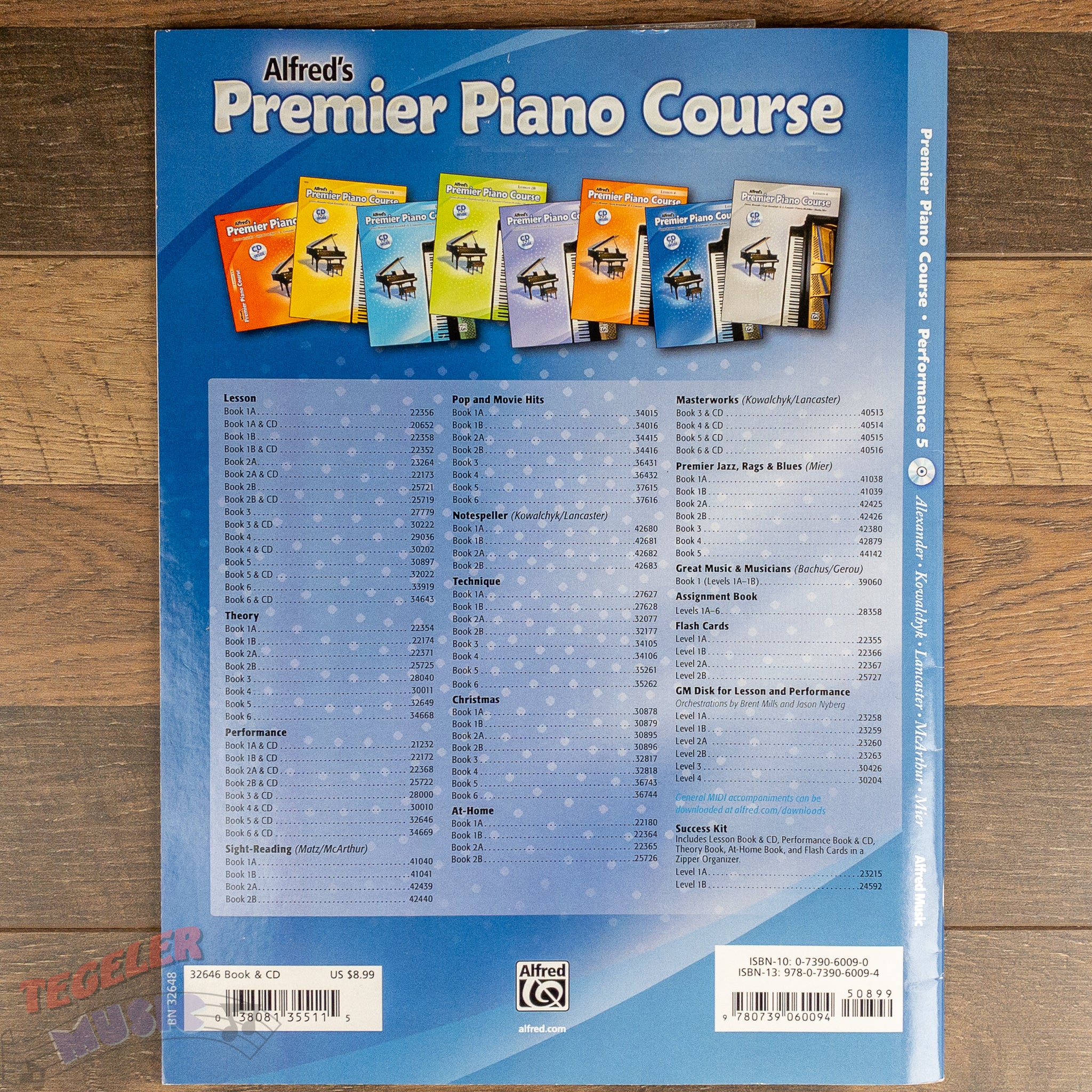 Lot of 5 Alfred's Premier Piano Course Books Level 5 Performance, Theory, Lesson