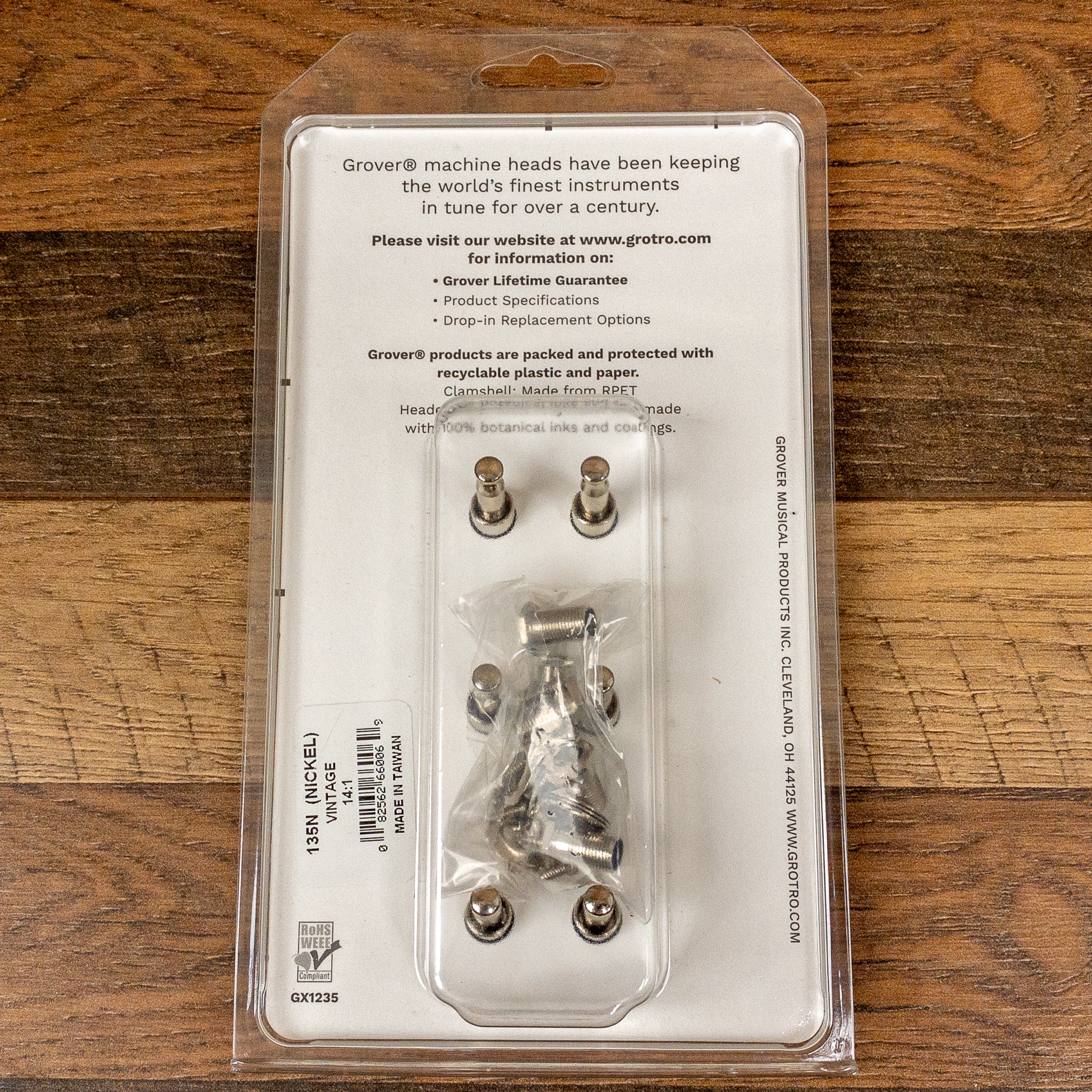 Grover 135N Vintage Tuning Machines Set Nickel 3X3 Les Paul Style Tuners