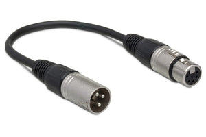 Hosa DMX-306 3-pin DMX XLR Male to 5-pin DMX XLR Female Adapter Cable - 6"