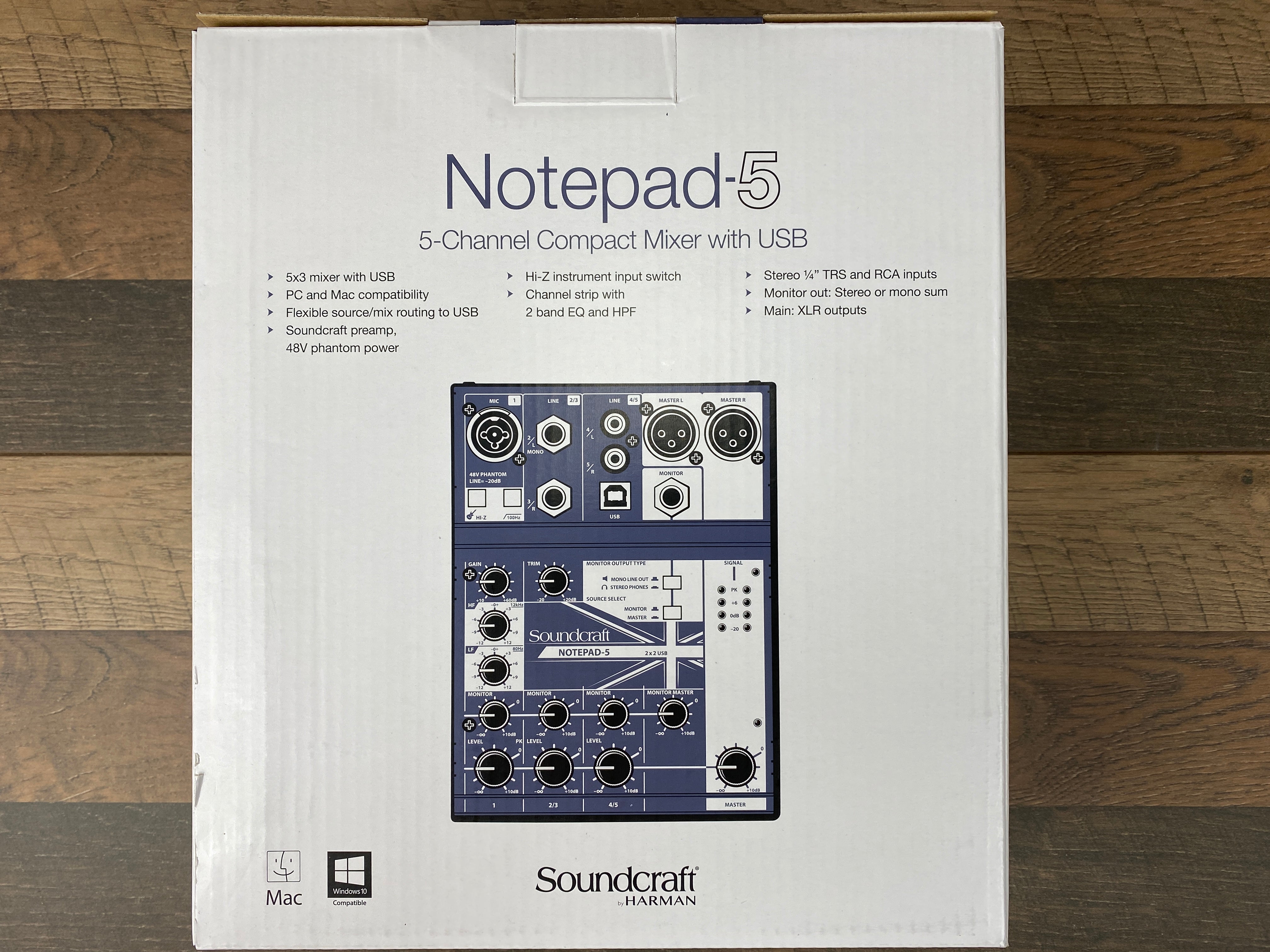 Soundcraft Notepad-5 5 Channel Compact Studio or Podcast Mixer w/ USB Interface