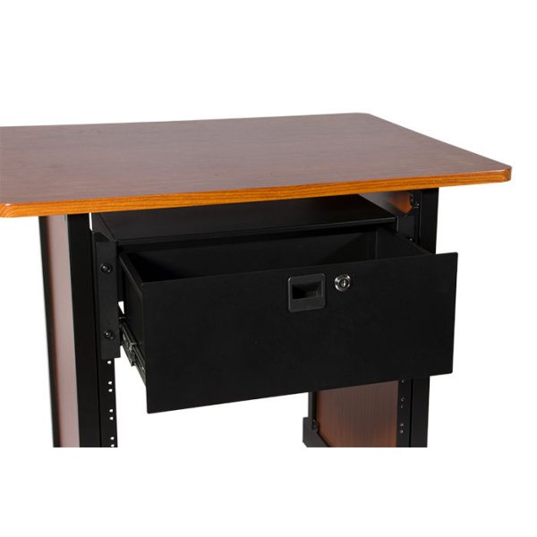 On-Stage RDLS4000 Rack Drawer 4 Space Shallow Depth Locking Powder Coated Steel