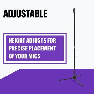 On Stage Stands MS7540 One-Handed Mic Stand with a Tripod Base