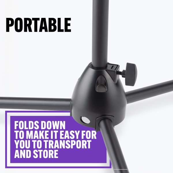 On Stage Stands MS7540 One-Handed Mic Stand with a Tripod Base