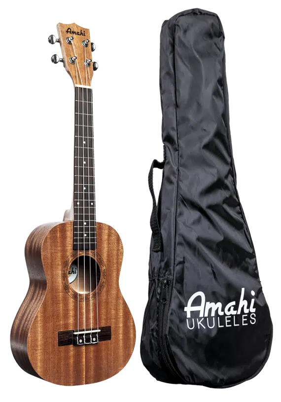 Amahi UK120CW Mahoghany Concert Ukelele w/Bag, Satin Finish, Traditional Style