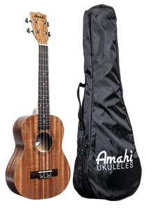 Amahi UK120CW Mahoghany Concert Ukelele w/Bag, Satin Finish, Traditional Style