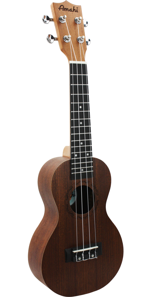 Amahi UK150W Soprano Ukelele Mahogany, Peanut Shape, Satin Finish w/Bag