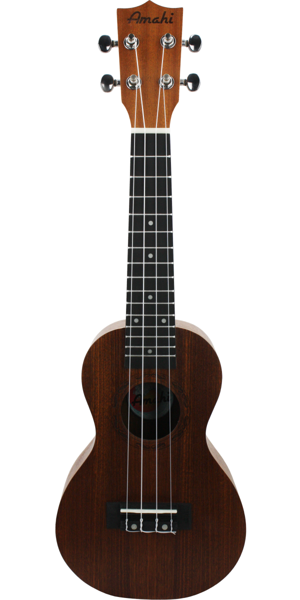 Amahi UK150W Soprano Ukelele Mahogany, Peanut Shape, Satin Finish w/Bag