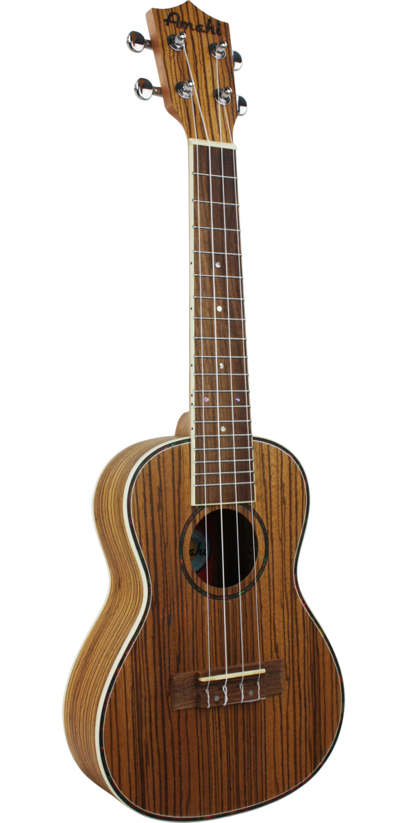 Amahi UK330C Classic Zebrawood Concert Ukelele w/Bag, Satin Finish