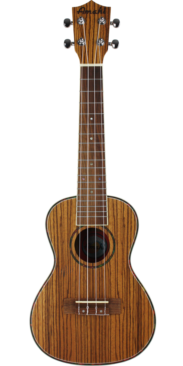 Amahi UK330C Classic Zebrawood Concert Ukelele w/Bag, Satin Finish