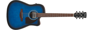 Ibanez PF50CE-OBH Dreadnought Acoustic-Electric Guitar Transparent Blue Sunburst