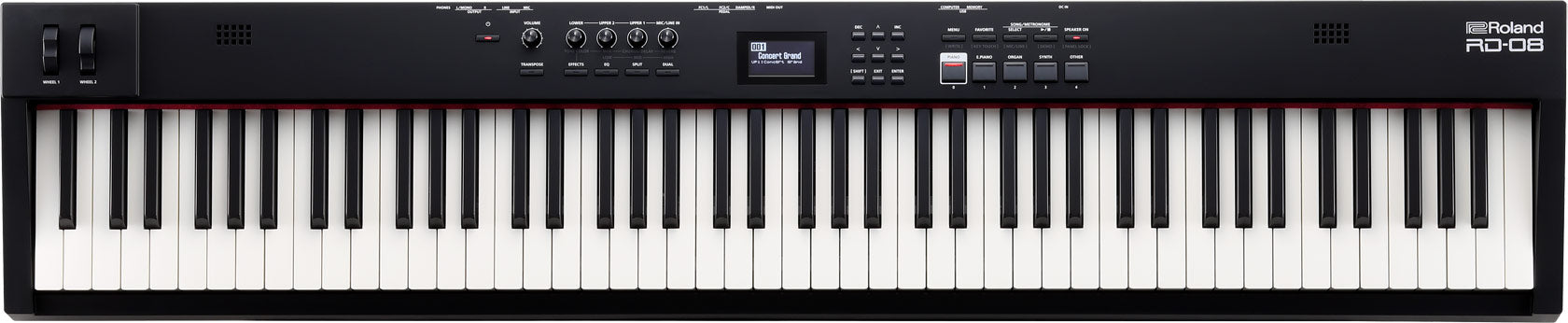 Roland RD-08 Digital Stage Piano 88 Keys with Built in Effects, Black