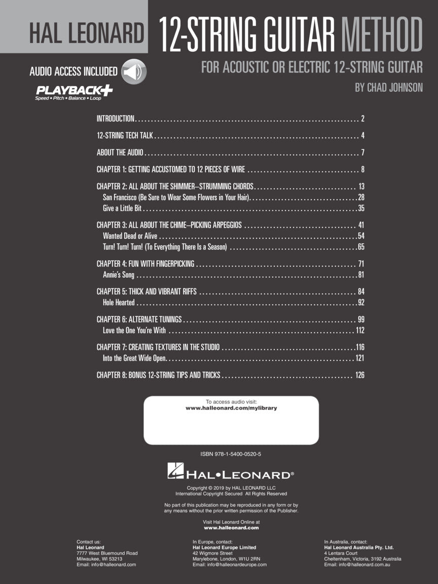 Hal Leonard 12-String Guitar Method Book