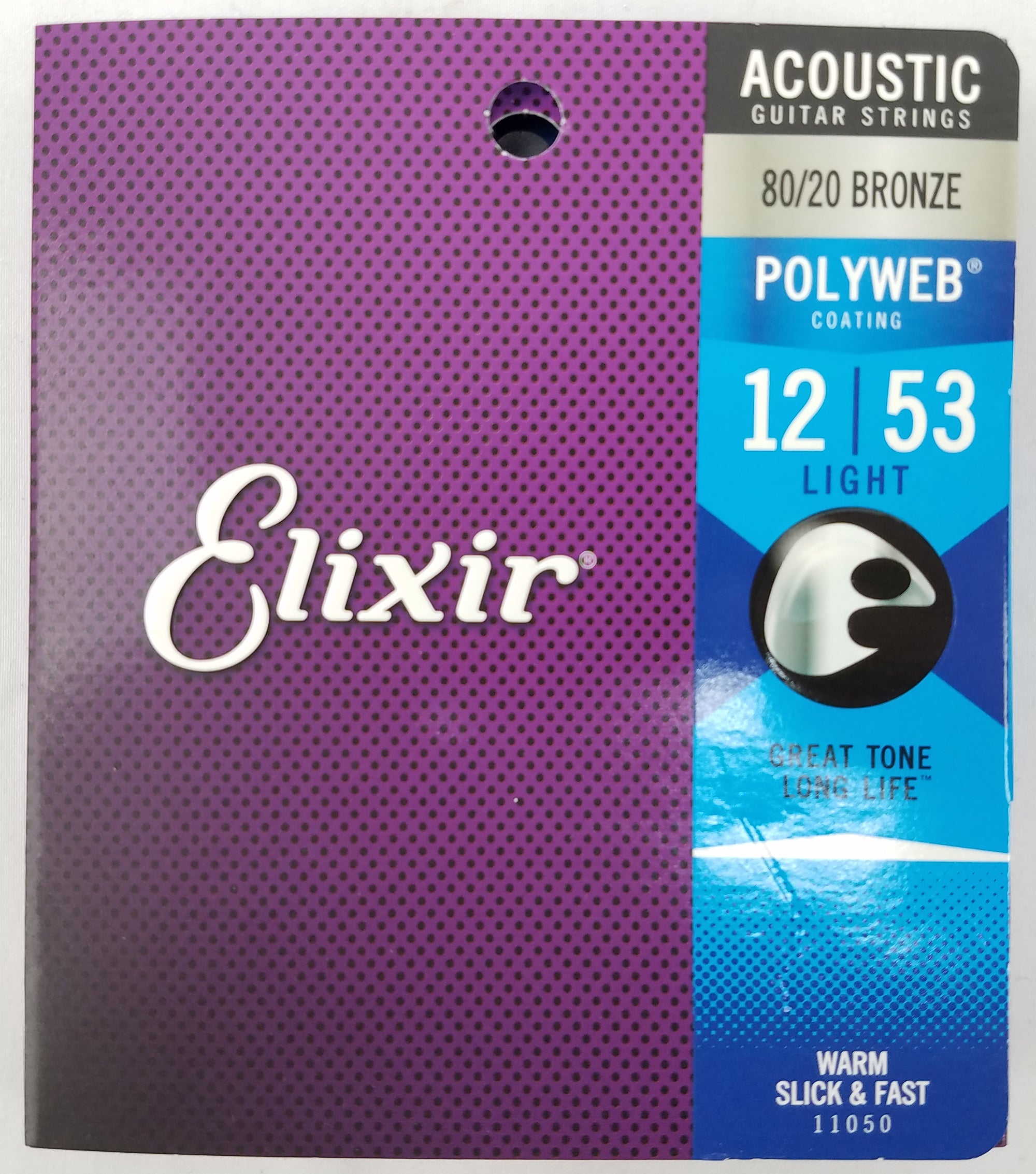 Elixir 11050 12-53 Light 80/20 Polyweb Coated Acoustic Guitar String Set