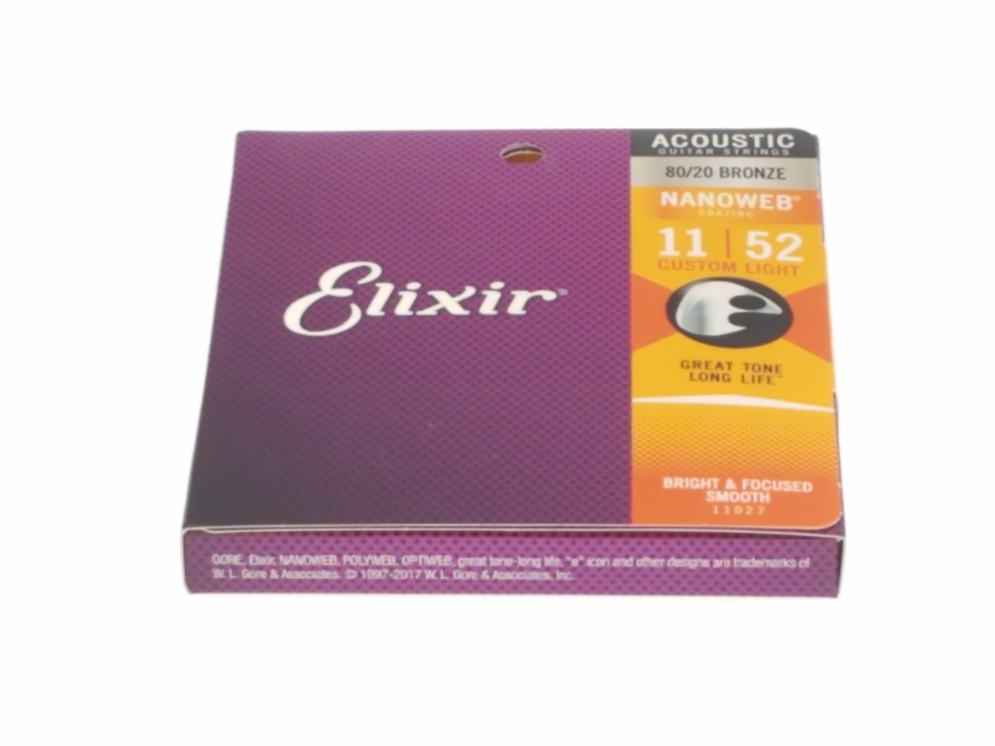 Elixir 11-52 Nanoweb 80/20 Bronze Acoustic Guitar String Set (Qty