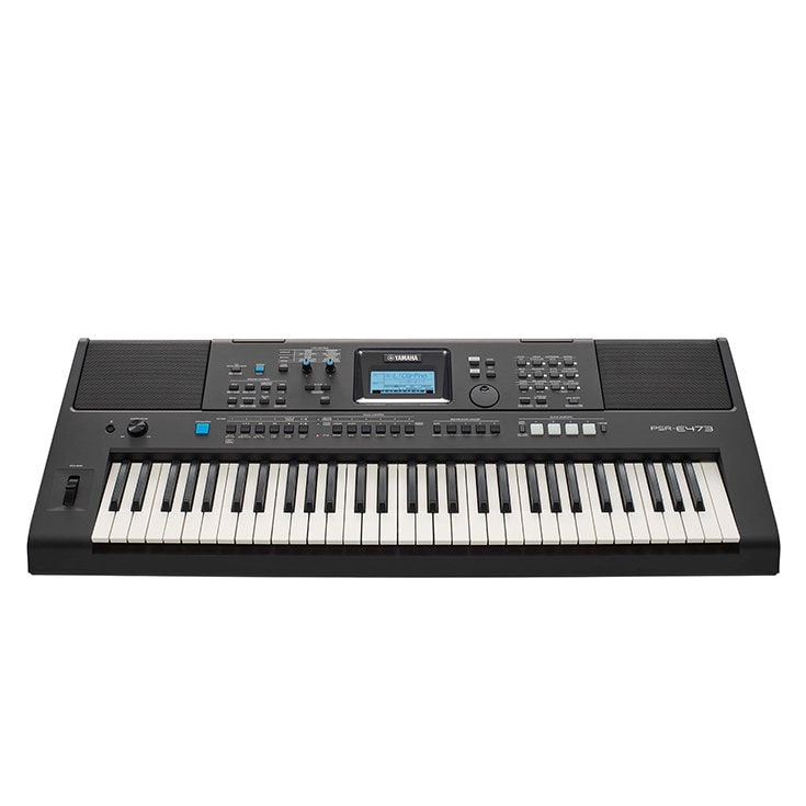 Yamaha PSR-E473 61 Key Portable Arranger Keyboard with Power Supply & Music Rest