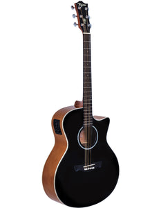 Tagima TW29EQBK 6 String Right Handed Acoustic Electric Guitar Black Finish