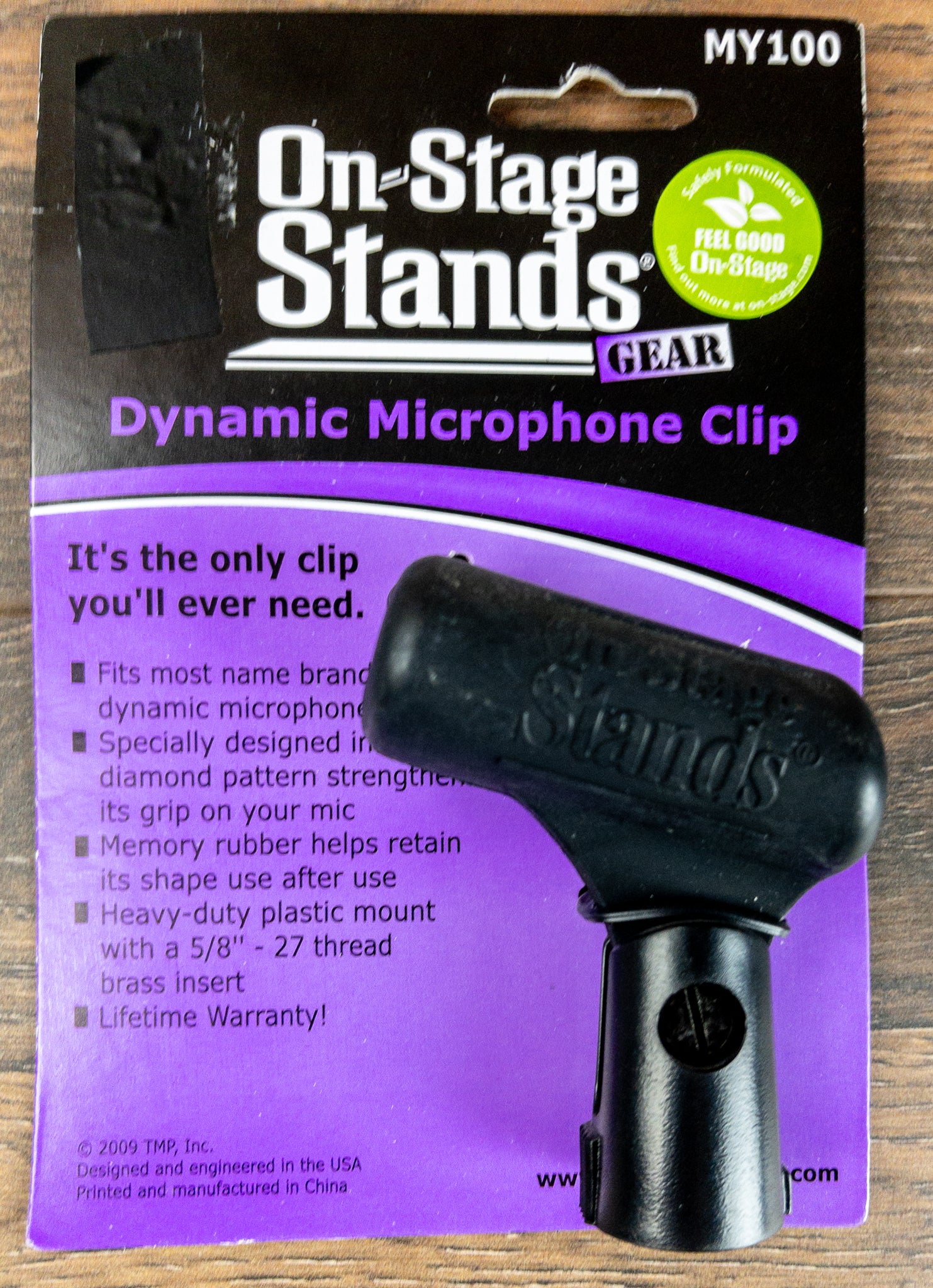 On-Stage MY100 Unbreakable Rubber Dynamic Mic Clip with Slip-Free Grip