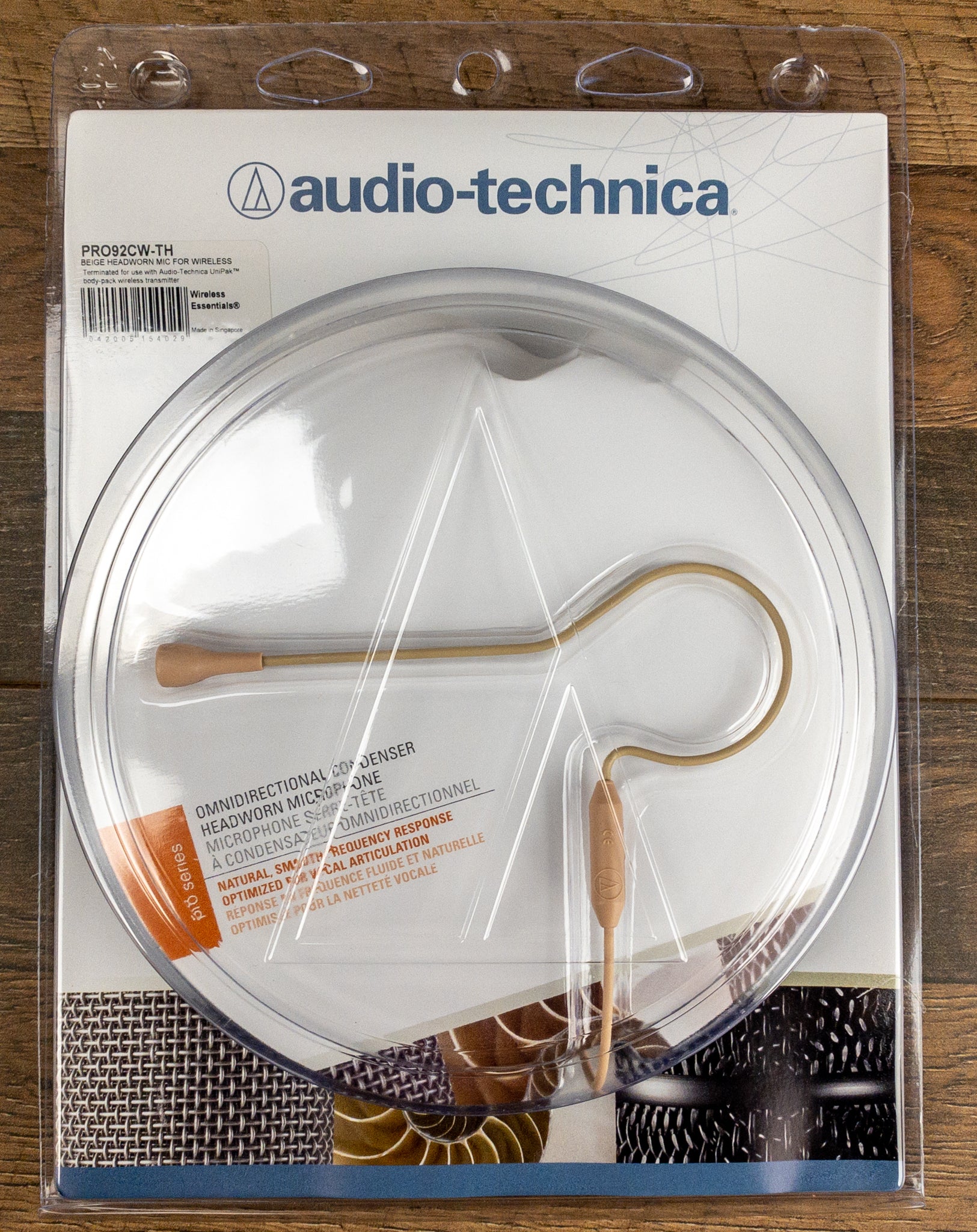 Audio-Technica PRO92cW-TH Beige Omnidirectional Condenser Headset Microphone