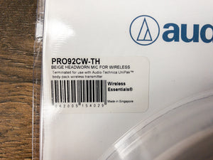 Audio-Technica PRO92cW-TH Beige Omnidirectional Condenser Headset Microphone