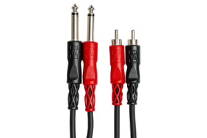 Hosa CPR-203 Stereo Interconnect Cable Dual 1/4 TS to Dual RCA 3m