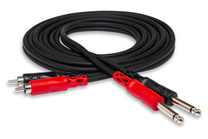 Hosa CPR-203 Stereo Interconnect Cable Dual 1/4 TS to Dual RCA 3m