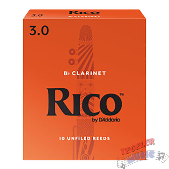 Rico Clarinet Reeds - 10 Pack (Choice of 2, 2.5, 3)