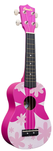 DDUK4 Amahi Pink Flower Ukulele, Soprano