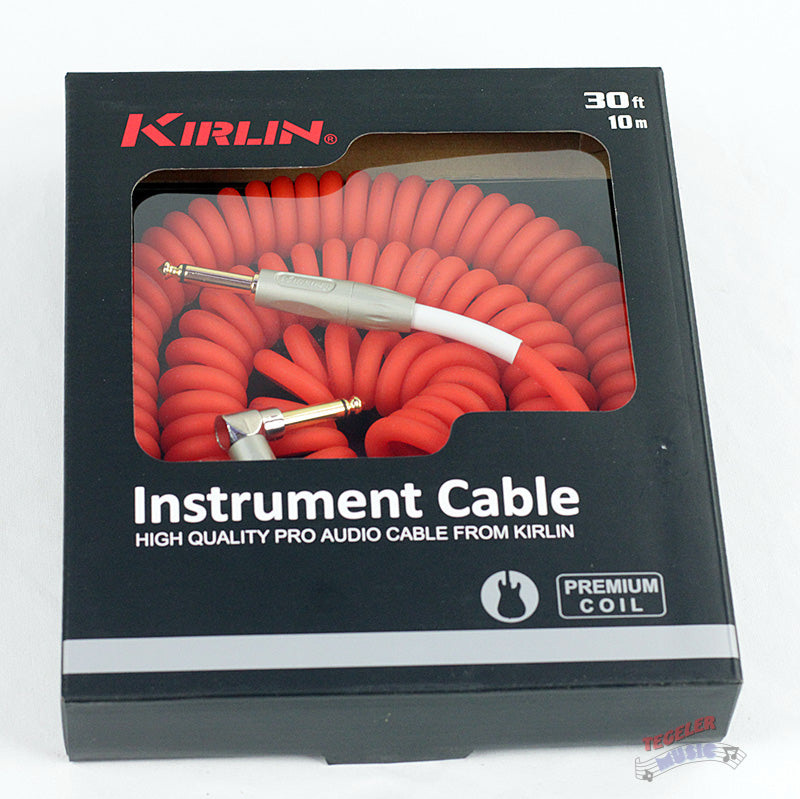 30'  Red Coiled Instrument Cable