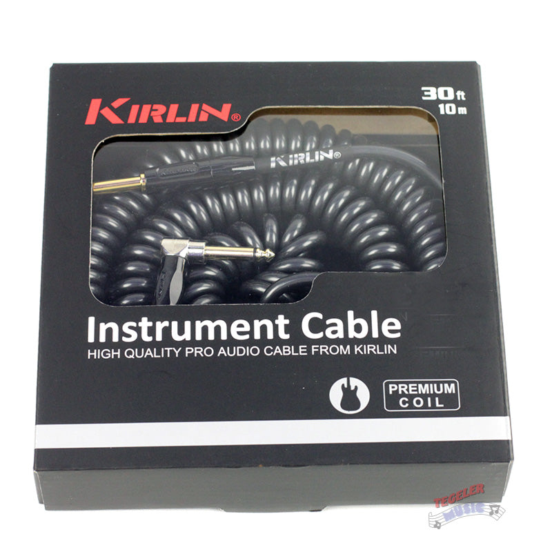 30'  Black Coiled Instrument Cable