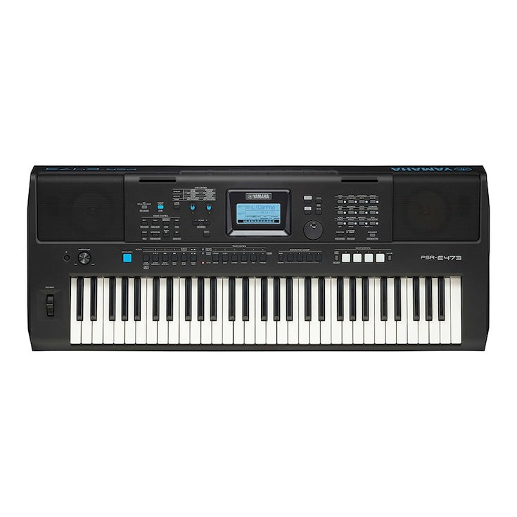 Yamaha PSR-E473 61 Key Portable Arranger Keyboard with Power Supply & Music Rest