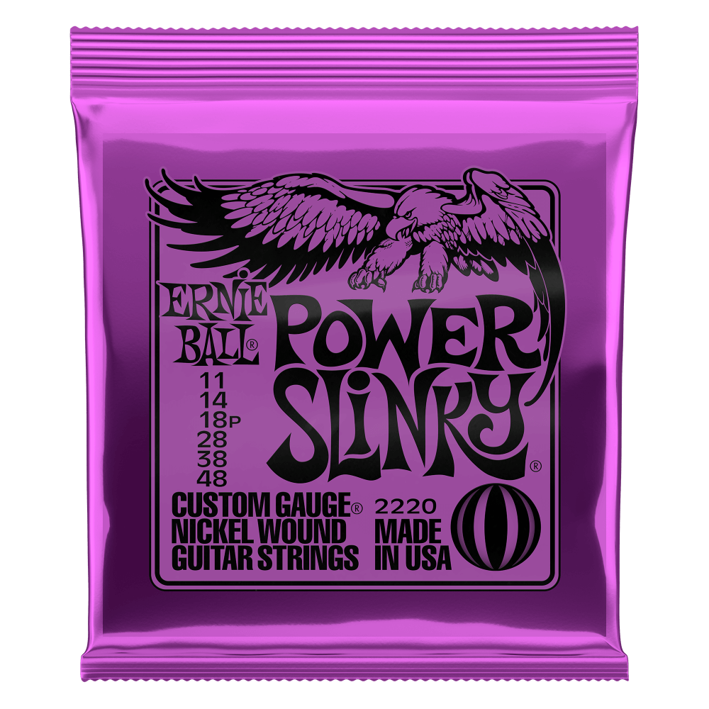 Authentic Ernie Ball 2220 Power Slinky 11-48 Electric Guitar String Set