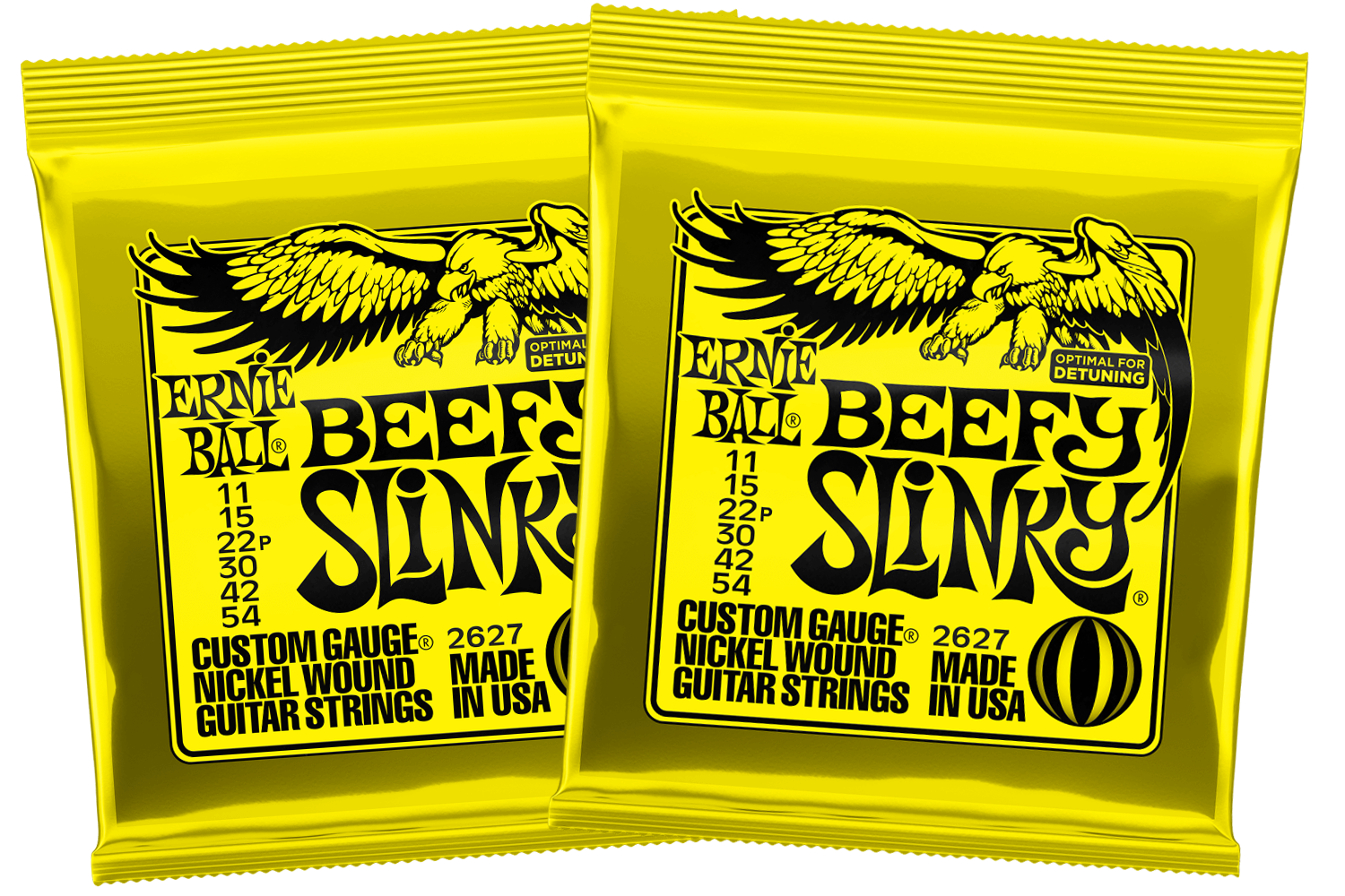 Authentic Ernie Ball Beefy Slinky 11-54 Electric Guitar String Set