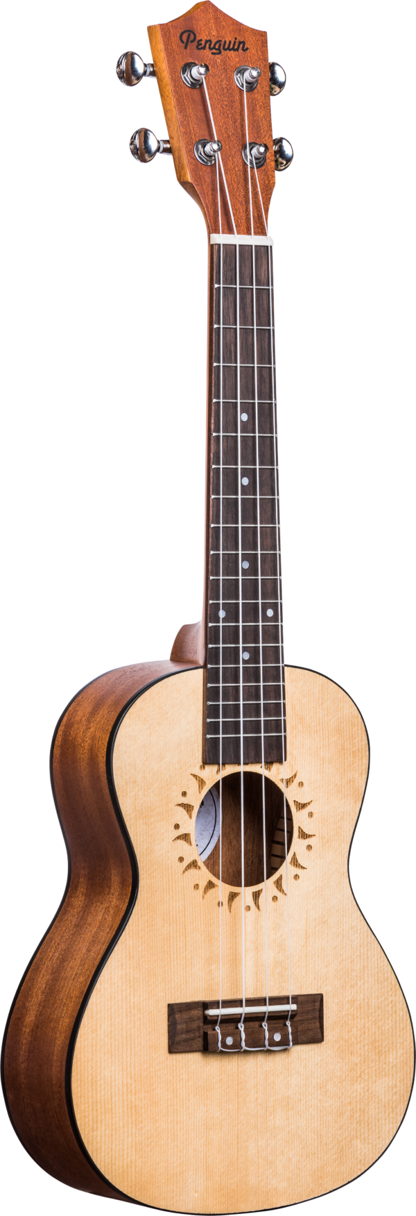 Amahi Uke PGUK225C Penguin Classic Spruce/Mahogany Concert Ukulele with gig bag