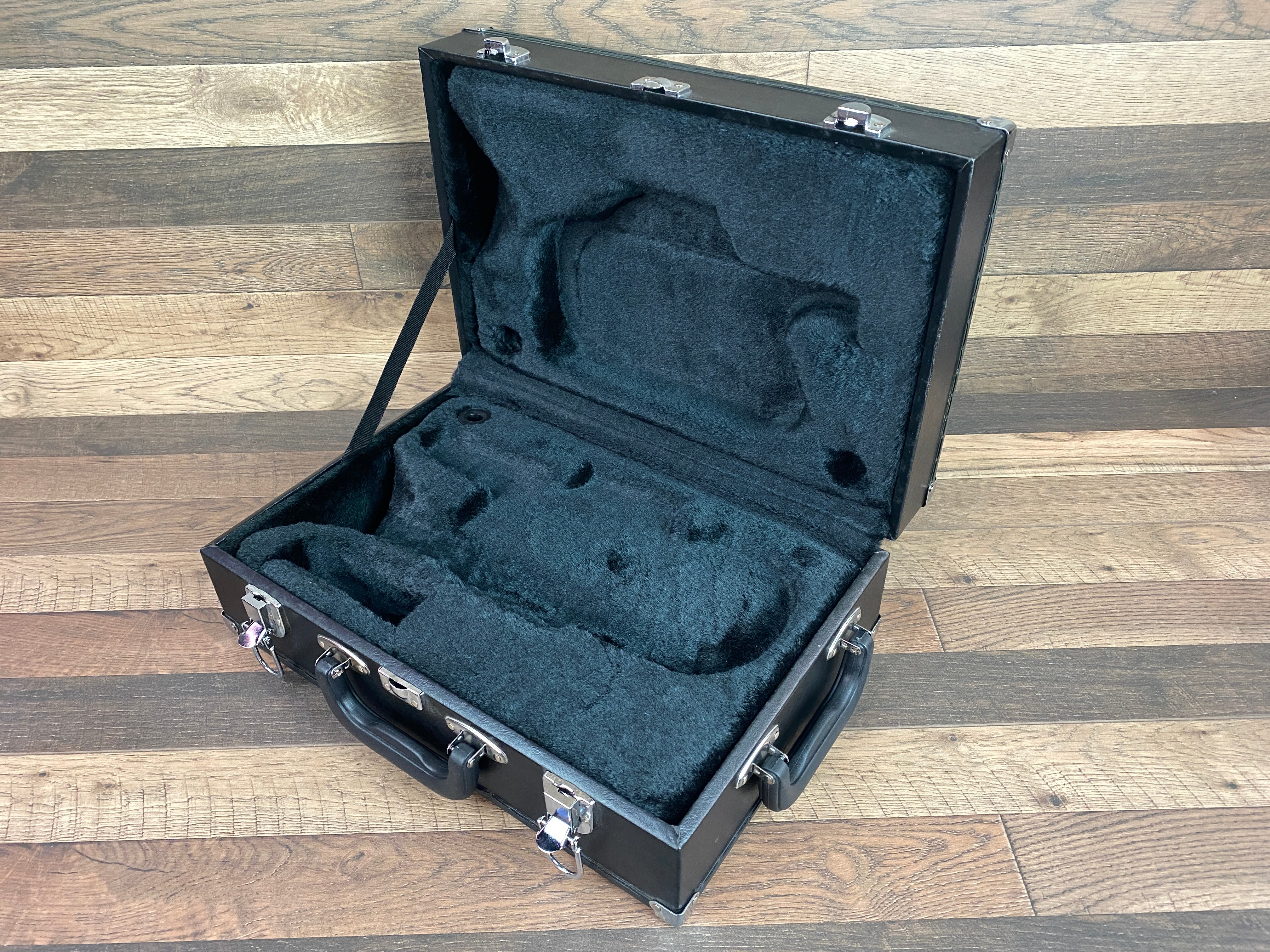 Used Professional Wood Cornet Case with 2 Handles Black